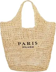 [SHOPANTS] Straw Mesh Tote Bag for Women 2023 New Mesh Hollow Woven Beach Bag Large Travel Shoulder Handbags Hobo Bag