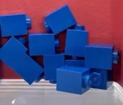 LEGO Parts Lot x (10) Ct ~ 1 X 1 Blue BRICK ~ No 3005