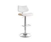 Quilla Bar Stools Padded PU Leather Seat 360 Swivel Adjustable Height White