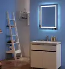 Bathroom Mirror LED Light Illuminated Wall Mounted Touch Anti-Fog Makeup 20x28in
