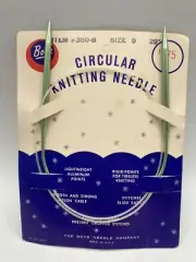 Boye Circular Knitting Needle 350-B Size 9 29”Vintage New.