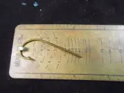 10ea. 4/0 blind eye bronze salmon fly hooks, unknown maker