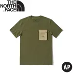 【THE NORTH FACE 男 口袋短袖棉T恤AP《橄欖綠》】4U92/排汗衣短袖/T恤/休閒短袖