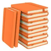A6 Pocket Size Mini Hardcover Notebooks,124 pages(Orange, 12 Pack)