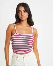 Rupez Rib Singlet in Raspberry Pink