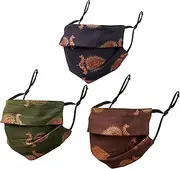 Touchstone Indian Heritage Fabric Adjustable filter pocket nose bridge double layer cotton face mask reusable washable for men, women.