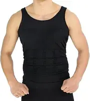 Men Workout Body Shaper Vest - Waist Slimming Shapewear Breathable Thin Chest Compression Shirt Underwear for Gym