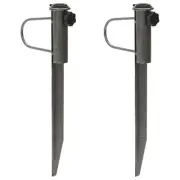 Galvanized Steel Parasol Stands Spiked Ground Anchors 19x42 cm Set of