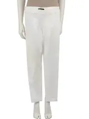 White Slim Fit Zip Cuff Trousers