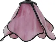 8 Inch Wide Tiffany Lamp Shade Accessories Replacement Only Stained Glass Lotus Lampshades Vintage Pink Beige Orange Light Cover for Table Lamp Pendant Light Desk Light,Pink KeYJ