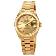 Original Rolex Oyster Perpetual Datejust Champagne Dial 18 Carat Yellow Gold President Automatic Men's Watch