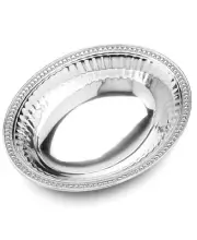 Wilton Armetale Flutes & Pearls Silver Oval Deep Serving Bowl Platter 30x25cm