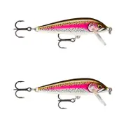 2x Rapala 5cm Countdown Sinking Hardbody Balsa Fishing Lures - Artistic Rainbow