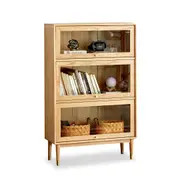 MIUZ 3-Tier Cabinet Bookcase Stand Bookshelf Display Shelf Storage Display Rack Stand Home Decor
