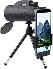 Portable Monocular Telescope with Phone Holder and Tripod, 80x100 BAK4 Waterproof for Bird Watching, Camping and Adult Bird Watching