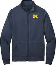 UGP Campus Apparel NCAA Primary Logo Left Chest Team Color Cadet Collar Full Zip Sweatshirt, College, University