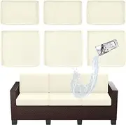 6p Outdoor Cushion Slipcovers Outdoor Patio Cushions Covers Replacement Waterproof with Zipper for 3-Seat Outdoor Rattan Sofa Patio Furniture Cushion Covers Grey, Covers Only