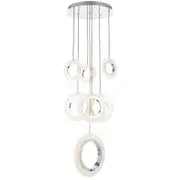 Telbix Lighting Luna 7 Light Tri-Colour LED Pendant Light - Chrome