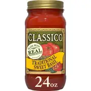 Classico Traditional Sweet Basil Tomato Spaghetti Pasta Sauce (24 Oz Jar)