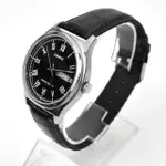【CASIO 卡西歐】CASIO手錶 羅馬數字黑面皮革錶(MTP-V006L-1BUDF)