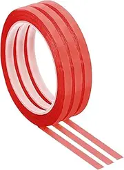 uxcell 3 Pack Whiteboard Tape, 7mm 1/4" Width Art Tape Dry Erase Board Pinstripe Thin Tape for Graphic Chart Grid Drafting Electrical Marking, Red