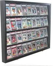 Graded Trading Card Display Case 36 Sport Baseball Football PSA Slabs Cabinet