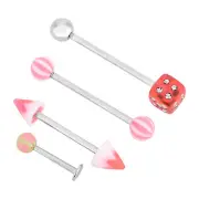110pcs/set Tongue Nose Belly Button Rings Mixed Stainless Steel Body Piercing