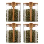 4PCS Candy Jars with Lids Clear Spice Jars, Small Food Storage Containers U3H8