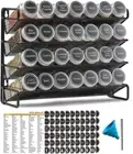 Kitment Spice Rack Organiser with 28 Spice Jars, Spice Organizer Stand Holder...