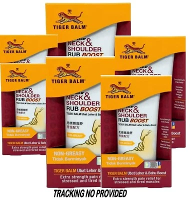 6 x Tiger Balm Neck & Shoulder Rub Boost Extra Strength Stresses Muscles Relief