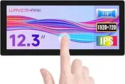 Waveshare 12.3inch Capacitive Touch Screen LCD Compatible with Raspberry Pi 4B/3B+/3B/2B/B+/A+/Zero/Zero W/WH/Zero 2W Series Boards 600 Cd/M²1920×720 HDMI IPS Toughened Glass Panel
