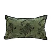 SOGA 2X 30cm Green Leopard Lumbar Throw Pillows