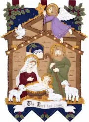DIY Bucilla Away in the Manger Nativity Christmas Lighted Felt Craft Kit
