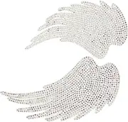 jojofuny 2pcs Glitter Wing Applique Patches for Fairy Costumes Rhinestone Butterfly Wing Design for DIY Clothing and Accessories Durable and Skin Friendly Embellishments