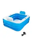 Double Inflatable Bathtub with Electric Air Pump and Bath Pillow Headrest, Po...