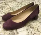 J.Crew $198 Suede pumps with stamped croc heel G8170 7 shoes heels vint cabernet