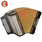 Hohner 3500 Corona II 31 Button FBE Fa Diatonic Accordion Black w/ Bag, Straps