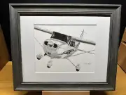 Drawing of a Cessna 172 Airplane Aircraft Graphite Pencil Art Sketch Picture