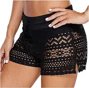 [Generic] Womens Long Swim Shorts Spring Lace Swimming Shorts Ladies Shorts Black Boxer Shorts Ladies Plus Size Swimwear Plus Size Swimsuits for Women 22-24 with Underwire