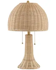 JONATHAN Y Joanie 22in Rustic LED Rattan Table Lamp