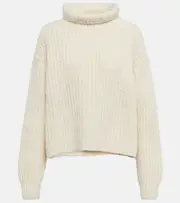 [Loro Piana] Loro Piana Ribbed cashmere turtleneck sweater AU 10 white