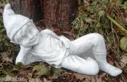 Latex gnome elf pixie mold w plastic backup plaster concrete mould 12"L x 7"H