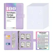 100 Envelopes Money Saving Challenge, Savings Challenges Book with Envelopes and Challenge Tracker, Money Saving Binder 100 Pocket Pre-numbered