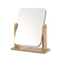 在飛比找momo購物網優惠-【zozo】木質化妝鏡-大號(桌上化妝鏡 木頭化妝鏡 化妝鏡