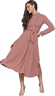 [koh koh] Womens Chic Long Sleeve Semi Formal Work Elegant Pockets Mini Midi Dress