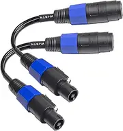 WJSTN Speakon to Speakon Speaker Cables, 12 Gauge AWG,Speakon Male to Female Adapters Audio Cord DJ Speaker Cable Wire with 6in 2Pack