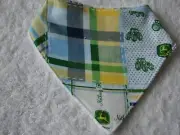 Tartan Multicoloured Bandana Dribble Bibs Cotton Front Towelling Back Handmade