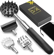 Tukuos Telescoping Back Scratcher with 3Pcs Detachable Scratching Heads, Back Scratcher Extendable Backcratchers for Men/Women,Bear Claw/Rake Scratcher for Aggressive/Moderate Scratching