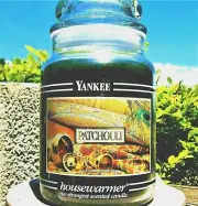 Yankee Candle Retired Label Black Band "PATCHOULI" Large 22 oz~ WHITE LABEL~RARE