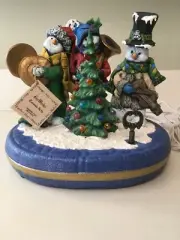 Christmas Musical Snowmen with Lighted Christmas Tree Music Box